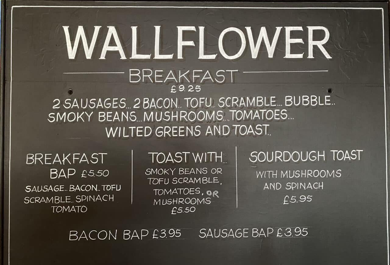 New Menu The Wallflower Cafe